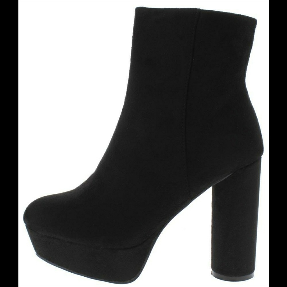 BAMBOO Black Platform Ankle Boots